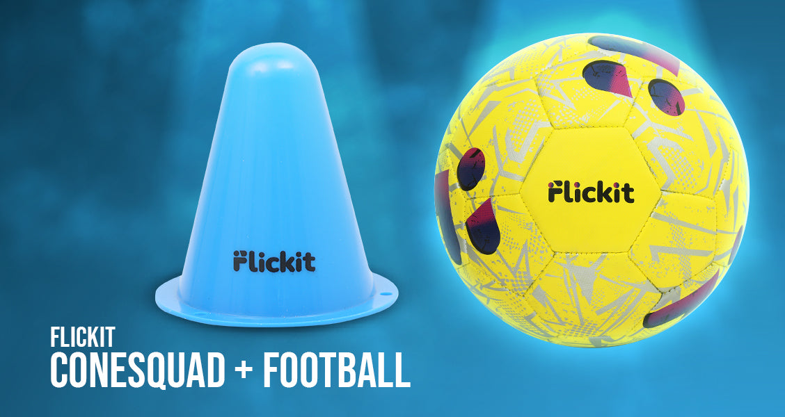 Flickit Smart Football + 6 Training Cones Combo