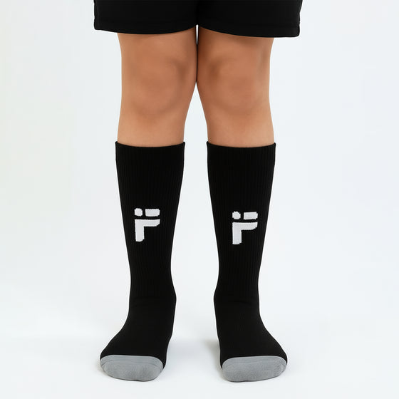 Kids Long Grip Socks Black