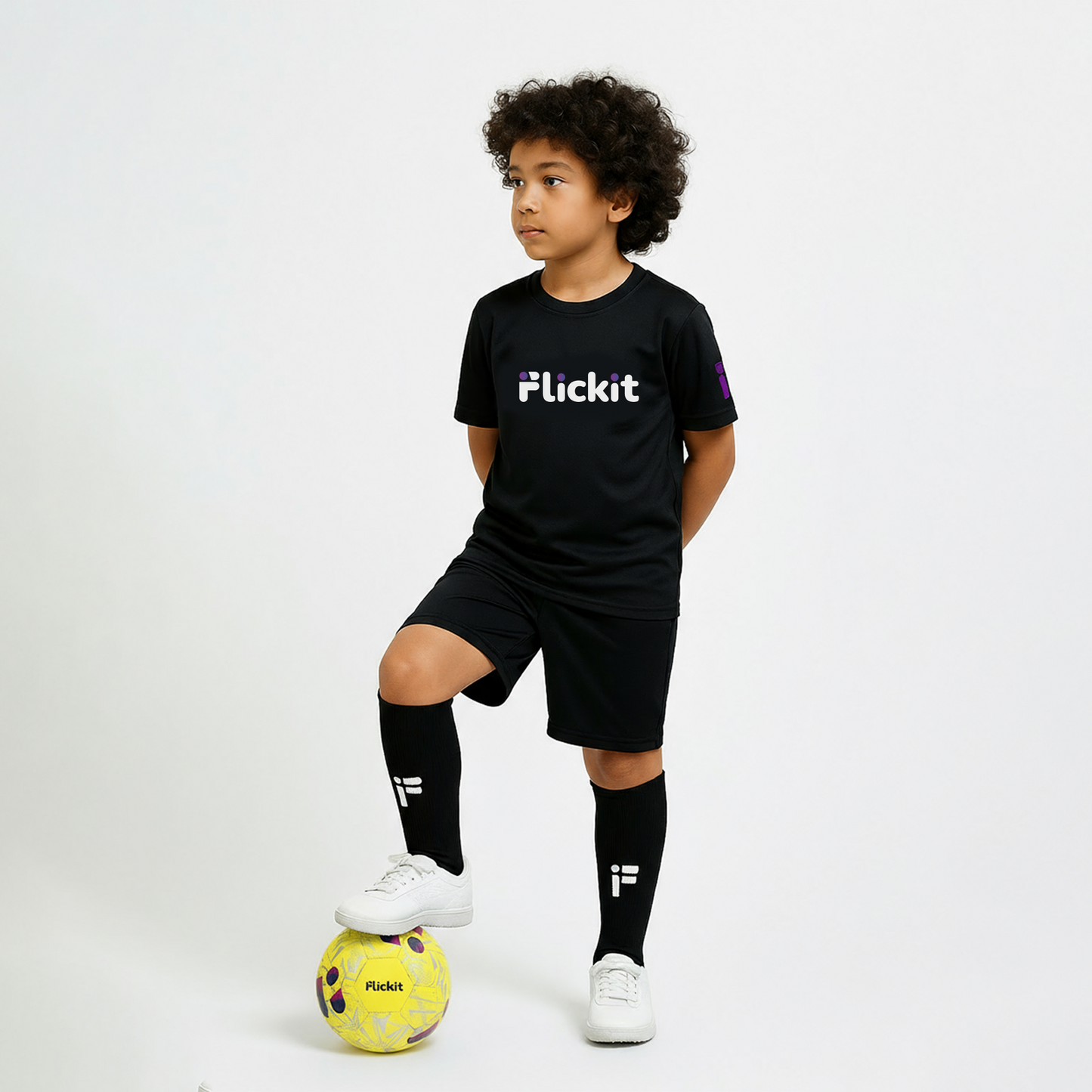 Kids Long Grip Socks Black