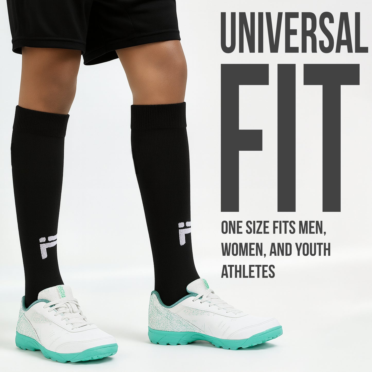 Kids Long Grip Socks Black